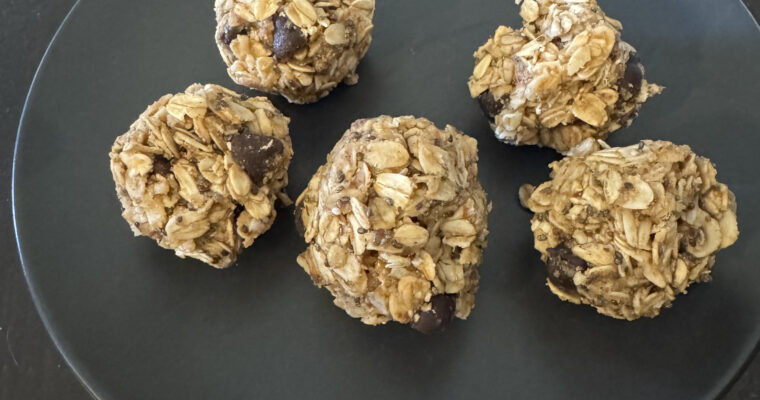 No Bake Chocolate Chip Protein Balls