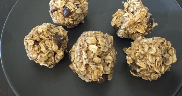 No Bake Chocolate Chip Protein Balls
