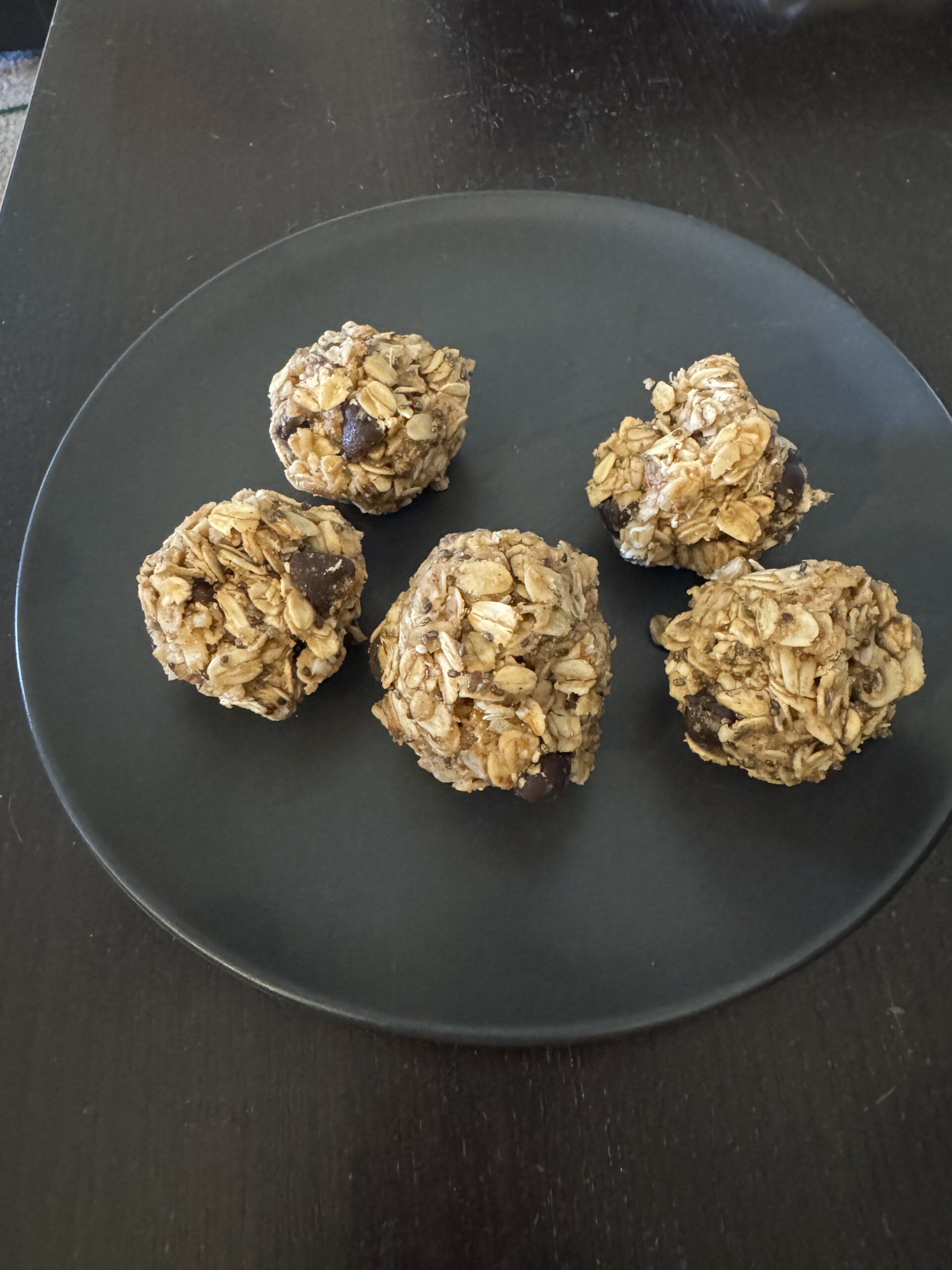 No Bake Chocolate Chip Protein Balls